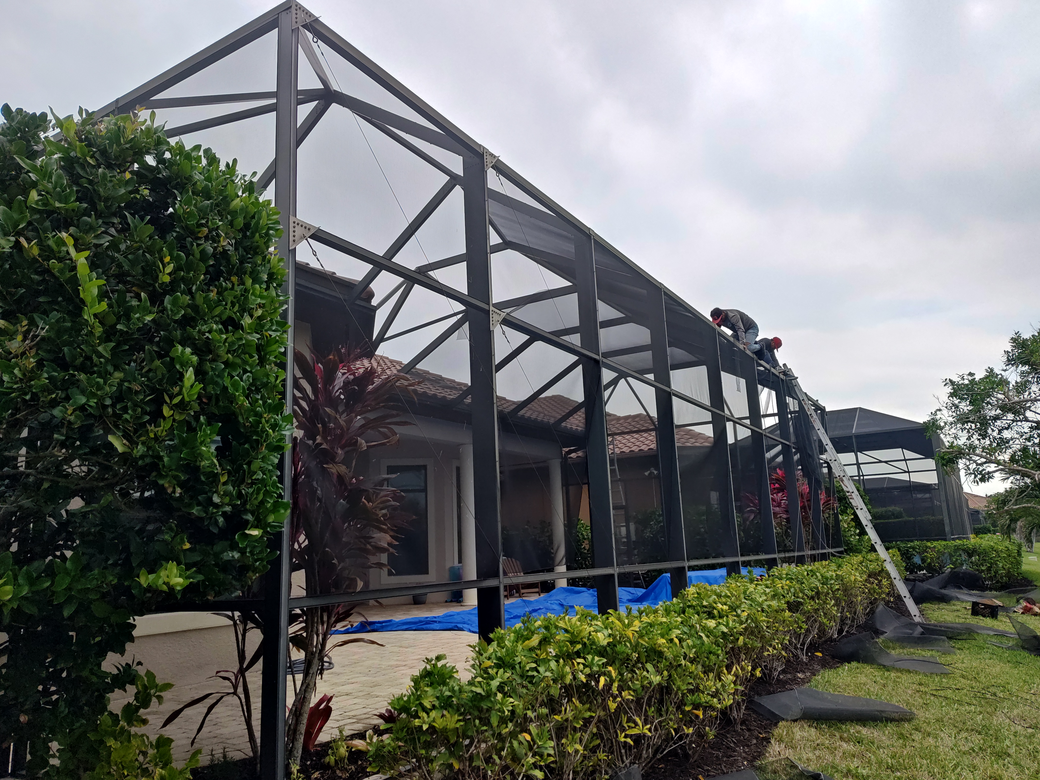 patio enclosure repairs, pool screen repair, super screen enclosures, pool screen service, aluminum gutters, pool cage, patio, lanai screens, spline, pool,