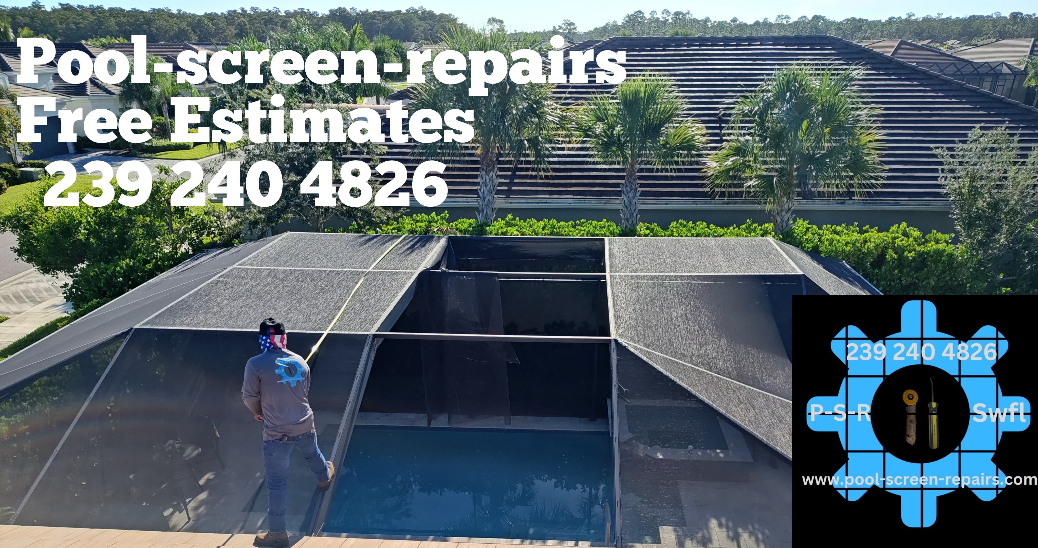 bonita springs fl, ft myers fl, naples fl, handyman, lanai screen, cape coral fl, enclosure screen repair near me, swfl, swflorida, mesh, pool, porch, patio,